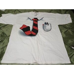 90s Dilbert Softwear White Suit Tie Iron Mens Adult  Size XL USA Made T Shirt